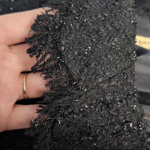 Nipon Boutique Metallic Black Tweed Blazer Size 12 - Picture 5 of 8